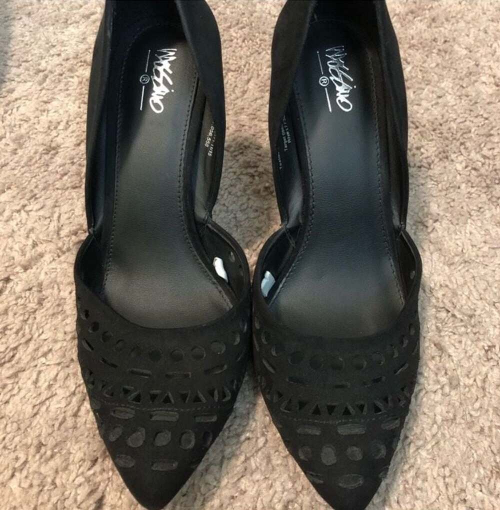 Mossimo Black Pointed Toe Laser Cut-Out Stiletto Heels